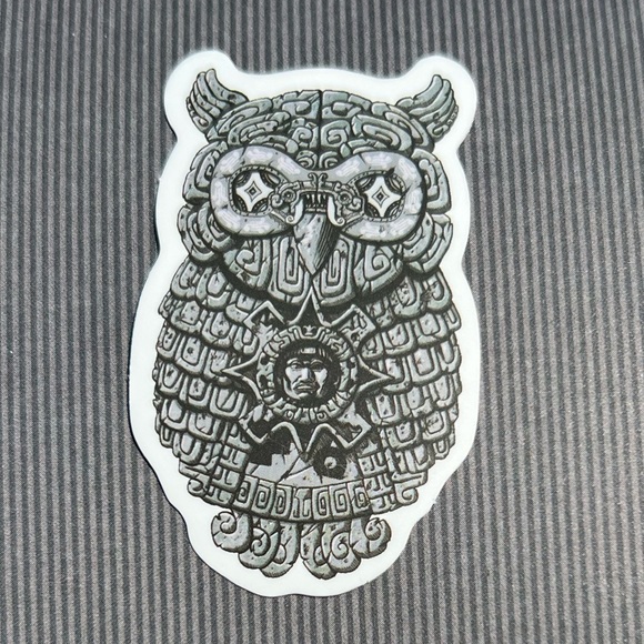 Owl Tribal Aztec Inca Maya Masculine Warrior Art Single Sticker - Picture 2 of 4
